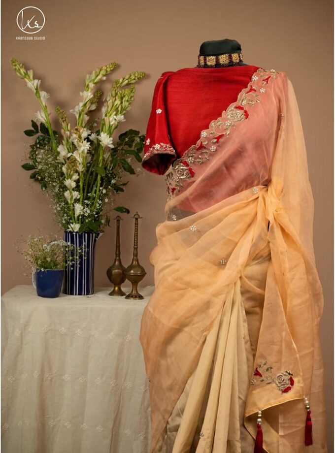 Golap Zardosi Work Muslin & Paper Silk Saree