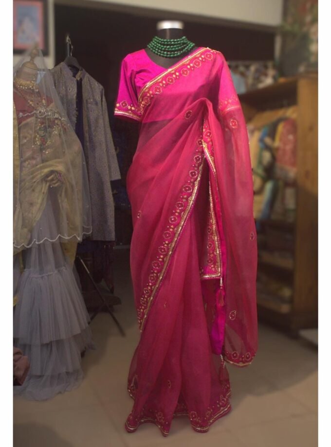 Muslin Embroidered Jamdani motif inspired saree