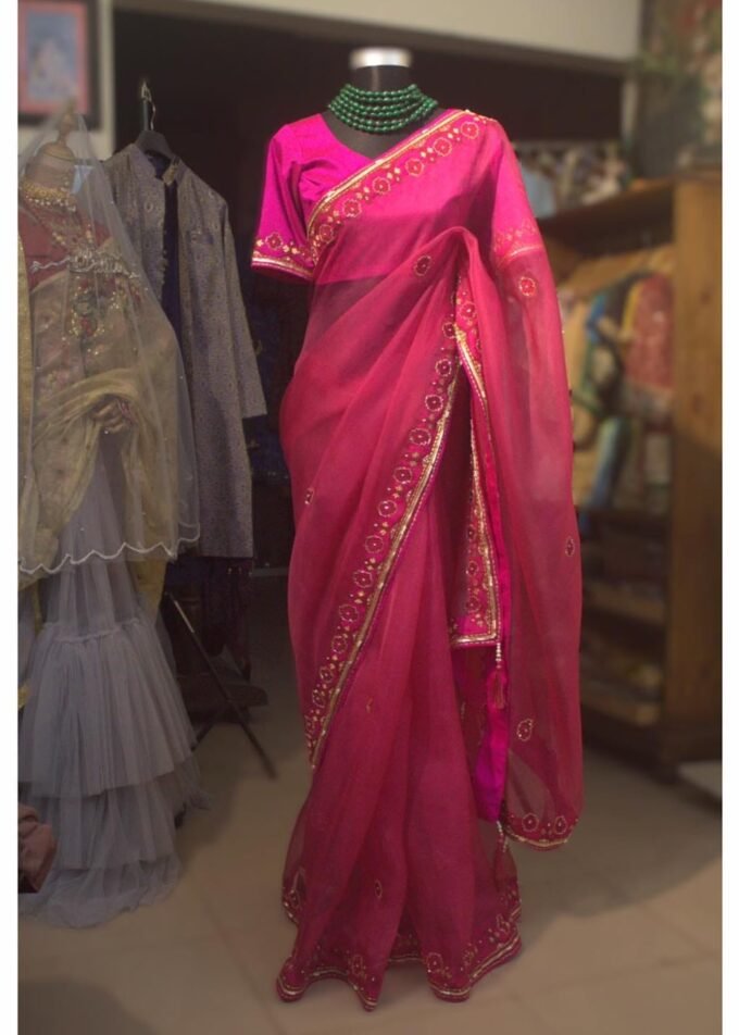 Muslin Embroidered Jamdani motif inspired saree