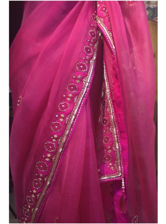 Muslin Embroidered Jamdani motif inspired saree