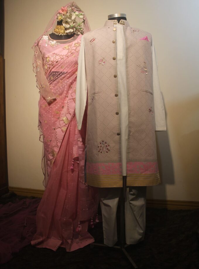 Embellished Jamdani Bridal Attire Combo