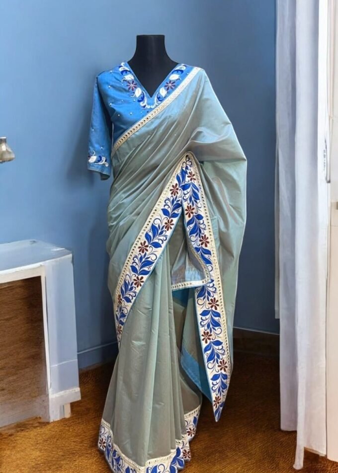 Chunri Kota Katan Lace Work Saree