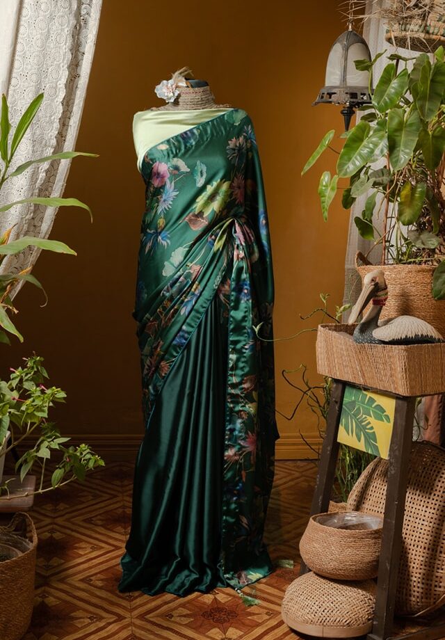 Digital Bloom Silk Saree