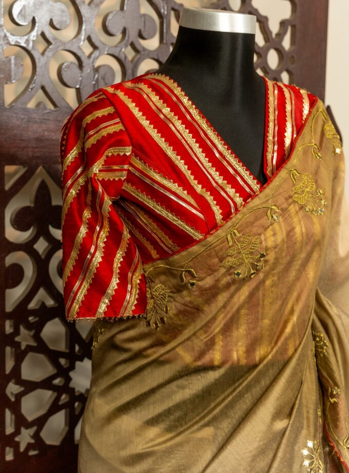 Chunri Kota Saree with Embroidery & Dollar work