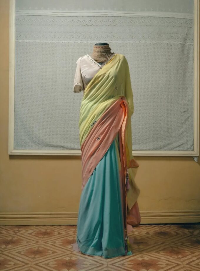 Crepe Georgette dollar Work Saree