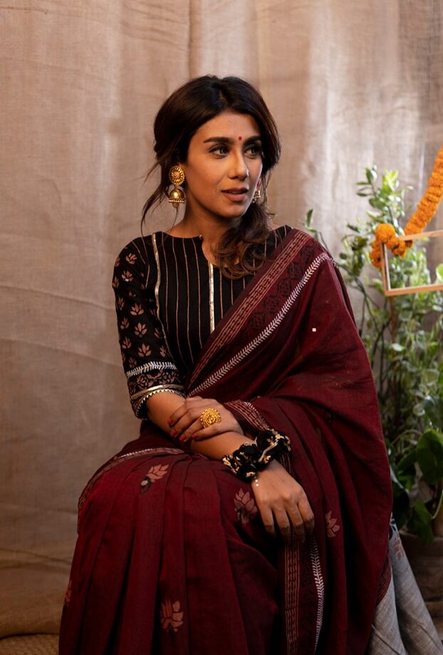 Block Print Dupian Silk Saree