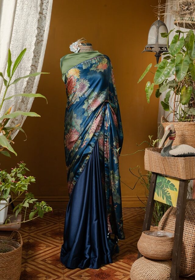 Digital Bloom Silk Saree