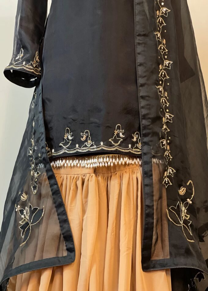Statement Black Muslin Kameez