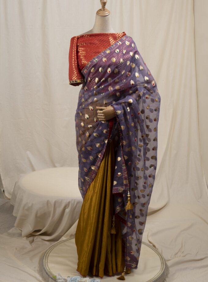 Meena Work Tissue & Chinon Silk Saree