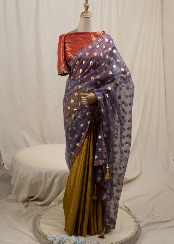 Meena Work Tissue & Chinon Silk Saree