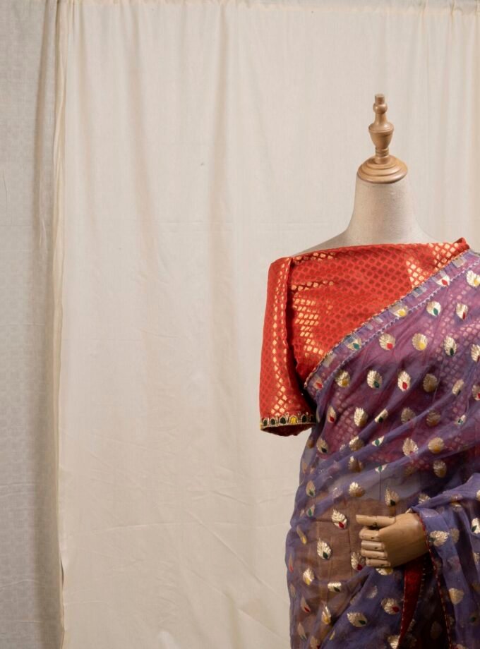 Meena Work Tissue & Chinon Silk Saree