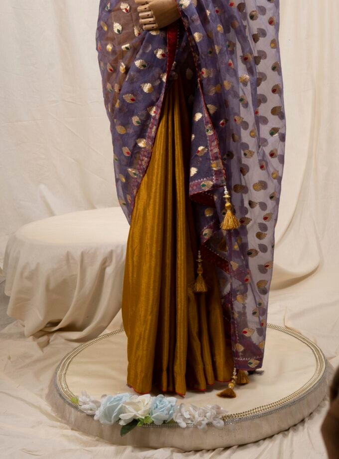 Meena Work Tissue & Chinon Silk Saree