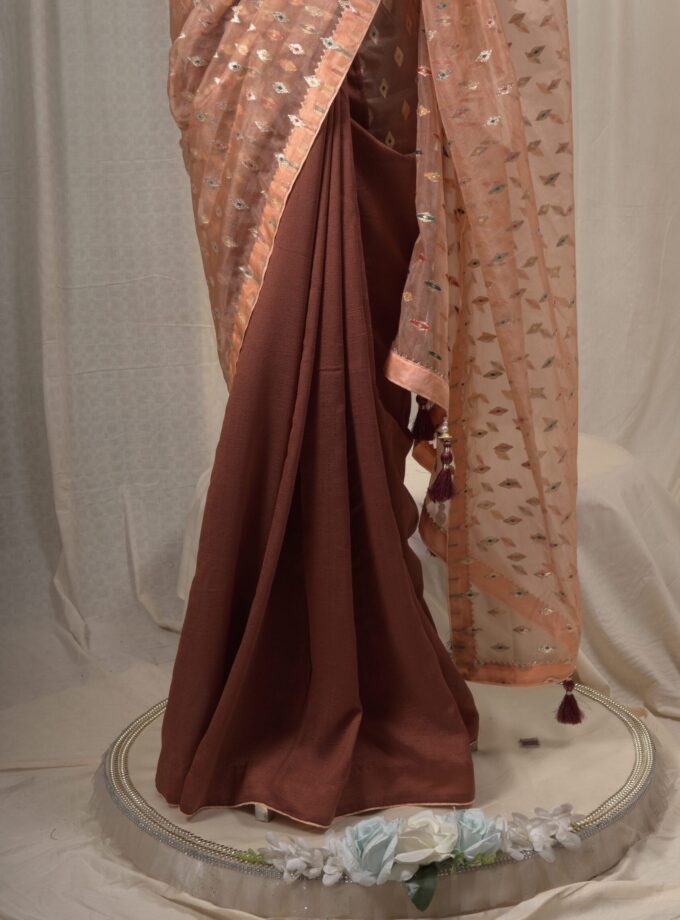 Meena Work Tissue & Chinon Silk Saree