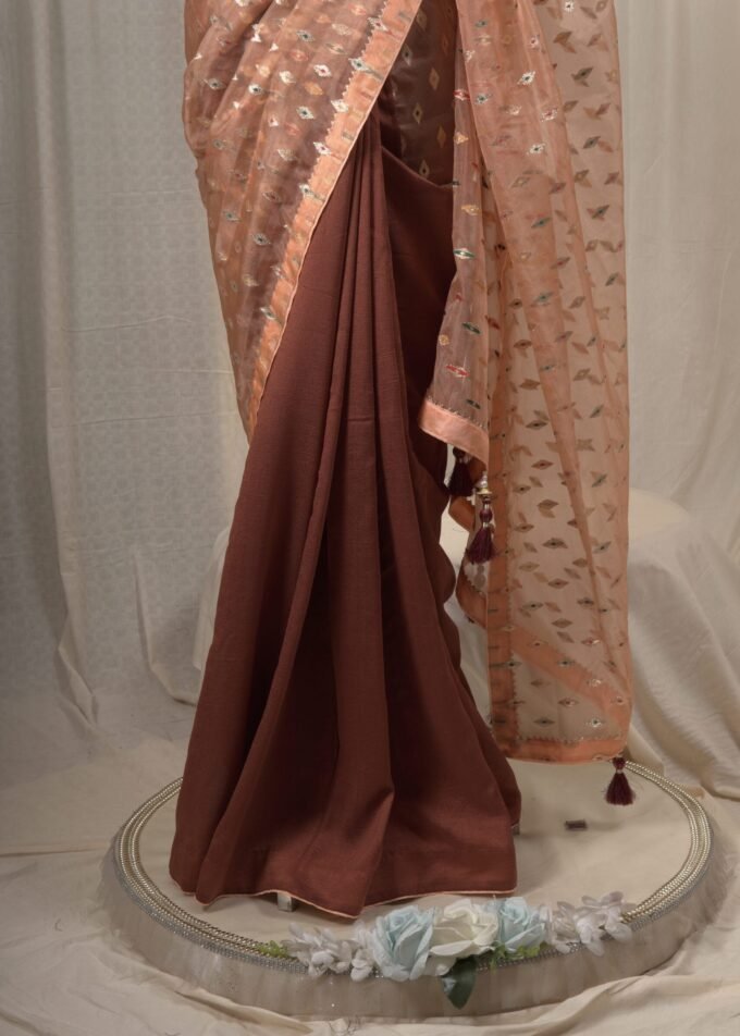 Meena Work Tissue & Chinon Silk Saree