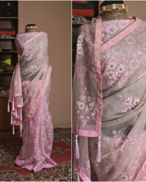 Block Print Muslin Saree