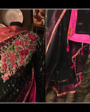 Dhakai Jamdani Carnation Saree