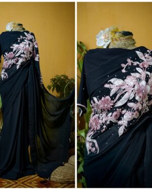 Crepe Georgette Carnation Saree