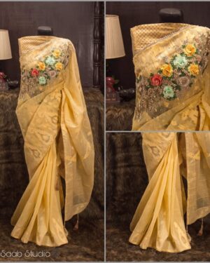 Dhakai Jamdani Carnation Saree