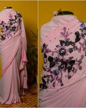 Crepe Georgette Carnation Saree
