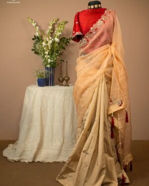 Golap Zardosi Work Muslin & Paper Silk Saree