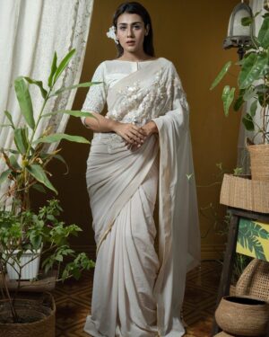 Crepe Georgette Carnation Saree