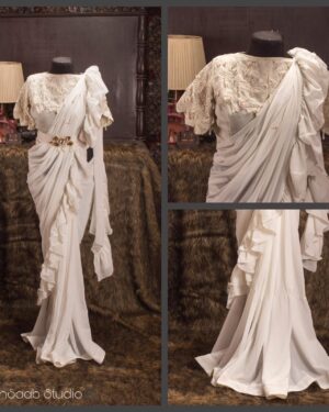 Georgette Saree with Ruffle Frills