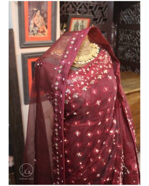 Dhakai Jamdani Embellished Saree