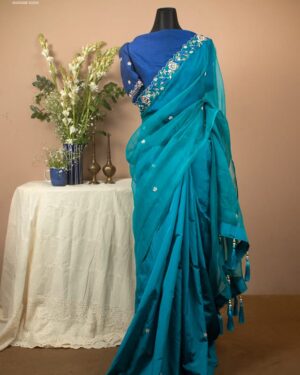 Golap Zardosi Work Muslin & Paper Silk Saree