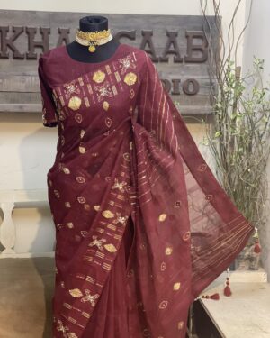 Dhakai Jamdani Embellished Saree