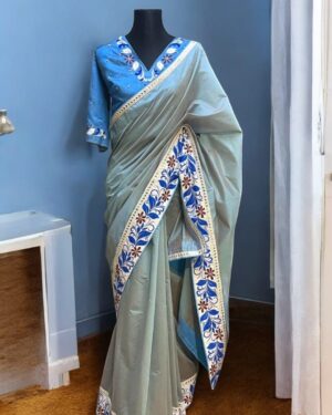 Chunri Kota Katan Lace Work Saree