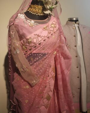 Embellished Jamdani Bridal Attire Combo