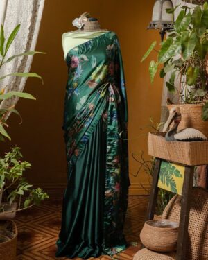 Digital Bloom Silk Saree