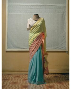 Crepe Georgette dollar Work Saree