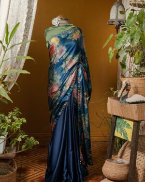 Digital Bloom Silk Saree