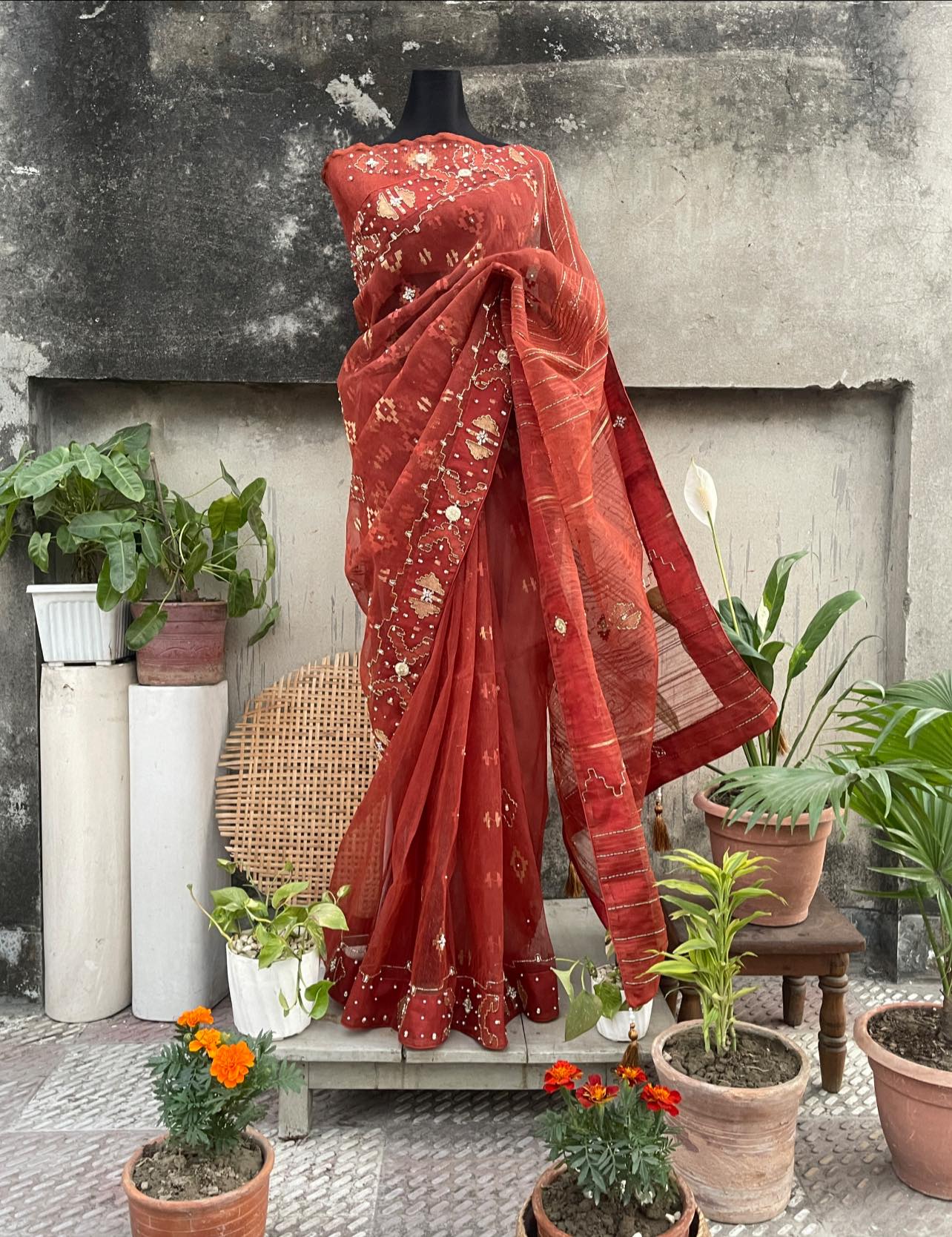 Carnation Series bridal Jamdani editorial