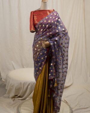 Meena Work Tissue & Chinon Silk Saree