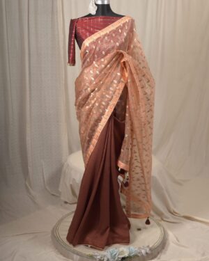 Meena Work Tissue & Chinon Silk Saree