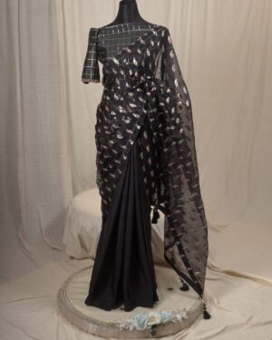 Meena Work Tissue & Chinon Silk Saree